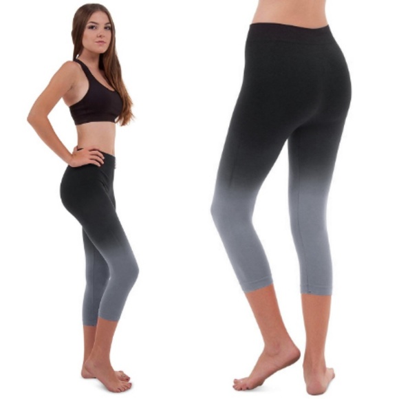 Zaney Threads Pants - Grey Black Ombré Capri Leggings